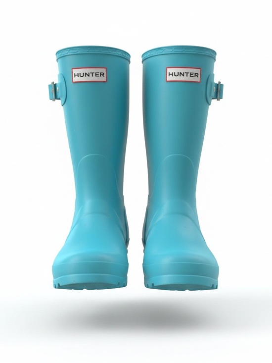 Hunter Shoes - Hunter Turquoise Calf - High Rain Boots Women 8/8.5